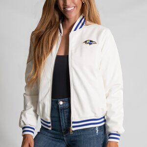 NFL Baltimore Ravens White Vegan Leather Jacket